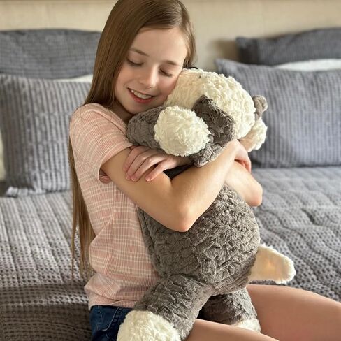MaoGoLan 14'' Teddy Bear Stuffed Animal Weighted Plush Bear for Anxiety Throw Pillow for Kids Body Pillow with Uncented Beads Inside - Christmas Valentine's Day Birthday in Kuwait
