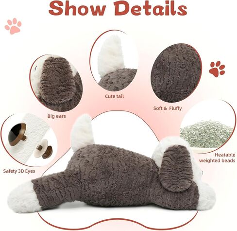 MaoGoLan 14'' Teddy Bear Stuffed Animal Weighted Plush Bear for Anxiety Throw Pillow for Kids Body Pillow with Uncented Beads Inside - Christmas Valentine's Day Birthday in Kuwait