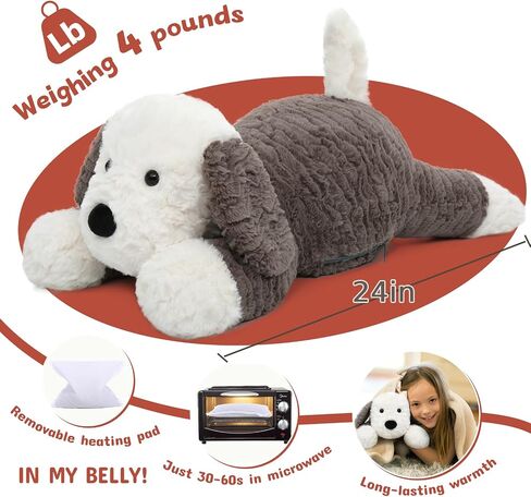 MaoGoLan 14'' Teddy Bear Stuffed Animal Weighted Plush Bear for Anxiety Throw Pillow for Kids Body Pillow with Uncented Beads Inside - Christmas Valentine's Day Birthday in Kuwait