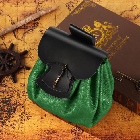 Renaissance Belt Pouch,Women Viking Medieval Waist Bag for Ren Fair Faux Leather Costume Accessories (Brown) in Saudi Arabia