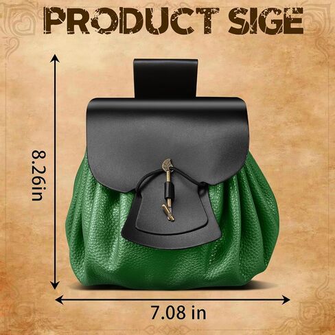 Renaissance Belt Pouch,Women Viking Medieval Waist Bag for Ren Fair Faux Leather Costume Accessories (Brown) in Saudi Arabia