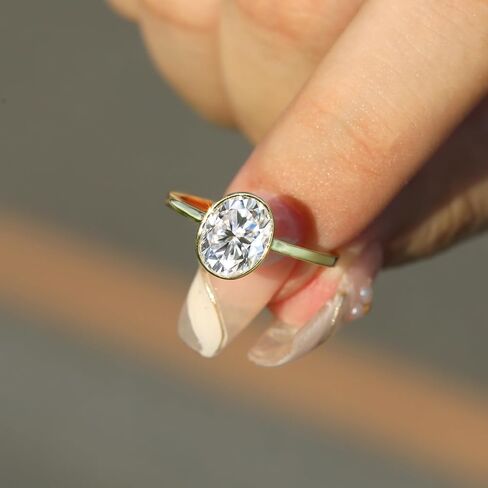 1CT/2CT/3CT CZ Engagement Rings 925 Sterling Silver Oval Cut Cubic Zirconia 14k Gold Plated Wedding Promise Rings for Her Wedding Bands for Women Lover Size 5-9 in Kuwait