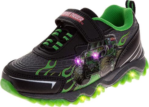 Josmo Kids Monster Jam Grave Digger LED Light Up Shoes Megalodon Monster Truck Shoes for Boys El Toro Loco (Sizes: 6-10 Toddler / 11-12 Little Kid) in Saudi Arabia