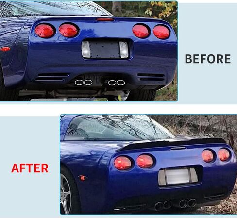 Rear Spoiler Compatible with Chevrolet Corvette C5 1997-2004 All Models ZR1 Extended Style Rear Trunk Lid Wing Spoiler (Gloss Black) in Saudi Arabia