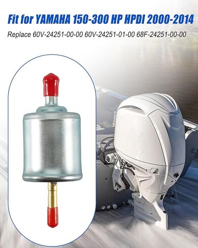 Upgrade Fuel Filter with Rubber Cap Fit for YAMAHA 150-300 HP HPDI 2000-2014 Replace 68F-24251-00-00 60V-24251-01-00 60V-24251-00-00 in Saudi Arabia