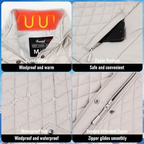 Women Heated Vest with 16000mAh 7.4V Battery Pack, Smart Washable Rechargeable Electric Lightweight Heating Vest Coat in Kuwait