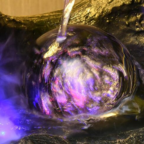 Standing Waterfall Floor Standing Water Fountain with LED Lights, Living Room Balcony Rockery Water Fountain, Outdoor Decoration Fountain Floor Fountain in Saudi Arabia