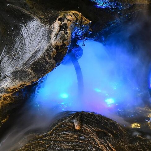 Standing Waterfall Floor Standing Water Fountain with LED Lights, Living Room Balcony Rockery Water Fountain, Outdoor Decoration Fountain Floor Fountain in Saudi Arabia