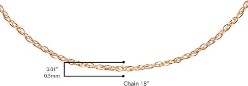 Solid 10K White, Rose or Yellow Gold 1/2 mm Slim and Dainty Rope Chain Necklace, Unisex Chain - Choice of Size and Color in Saudi Arabia