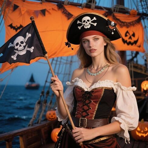 Gold Pirate Necklace for Women Vintage Chunky Layered Pirate Choker Necklaces Coin Pendant Chain Necklaces Punk 80s 90s Necklace Halloween Prom Pirates Costume Accessories in Saudi Arabia