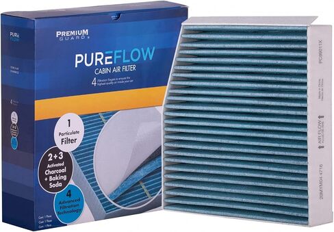 فلتر هواء المقصورة PureFlow PC99011X | يناسب 2014-2020 مرسيدس بنز GLA250، 2013-2019 CLA250، 2017-2019 إنفينيتي QX30، 2013-2019 مرسيدس بنز B250، 2014-2019 CLA45 AMG in Saudi Arabia