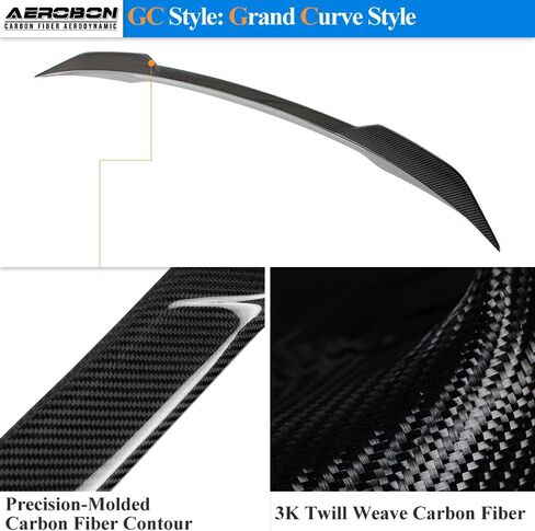 AeroBon Real Carbon Fiber Trunk Spoiler Compatible with 2020-2024 Tesla Model Y Spoiler (H Style) in Kuwait
