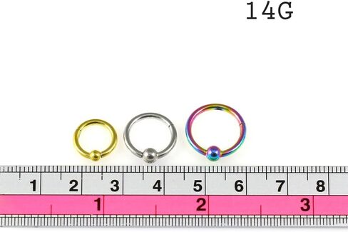 14 Gauge (1.6mm) 316L Surgical Steel Hinged Clicker Captive Bead Ring, Cartilage, Helix, Tragus, Piercing Jewelry in Saudi Arabia
