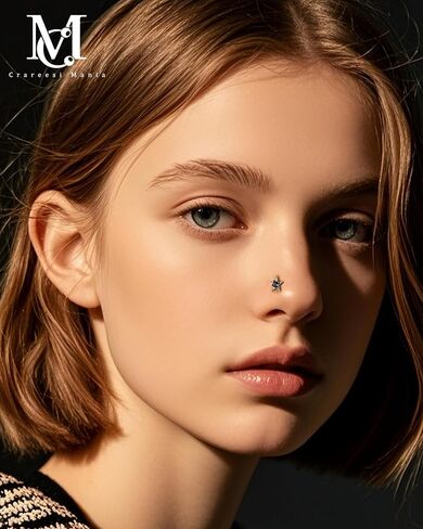 CM Crareesi Mania Nose Studs Pack 316L Surgical Steel L Shaped Nose Piercing Jewelry 20G Nostril Piercing Jewelry for Women Men Halloween Nose Piercing Studs in Saudi Arabia