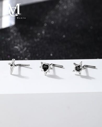 CM Crareesi Mania Nose Studs Pack 316L Surgical Steel L Shaped Nose Piercing Jewelry 20G Nostril Piercing Jewelry for Women Men Halloween Nose Piercing Studs in Saudi Arabia