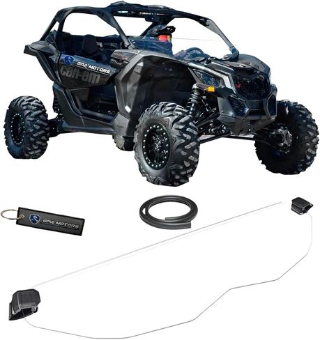Half Front Windshield Tough PC Fits Can-Am Maverick X3 XRS Turbo (2017-2024) in Saudi Arabia