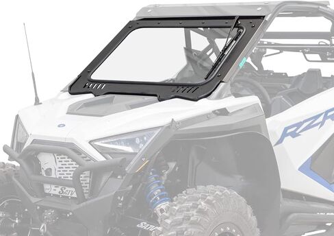 SuperATV Glass Windshield for 2020-2024 Polaris RZR PRO XP/PRO XP 4 | Lightly Tinted to Reduce Glare | Manual Wiper Included | Built-In Vent | DOT-Approved | Perfect Scratch Resistance in Saudi Arabia
