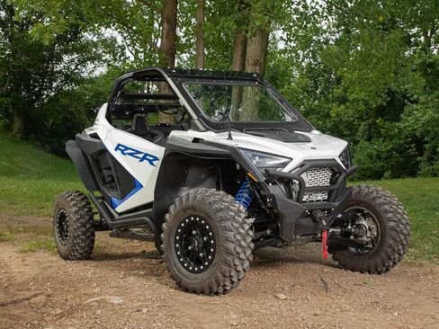 SuperATV Glass Windshield for 2020-2024 Polaris RZR PRO XP/PRO XP 4 | Lightly Tinted to Reduce Glare | Manual Wiper Included | Built-In Vent | DOT-Approved | Perfect Scratch Resistance in Saudi Arabia