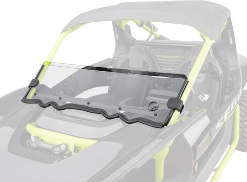 SuperATV Scratch Resistant Half Windshield for Segway Villain, XR Optic Hard Coating, 1/4" Polycarbonate 250x Stronger than Glass, Superior Protection and Sleek Style, USA Made in Saudi Arabia
