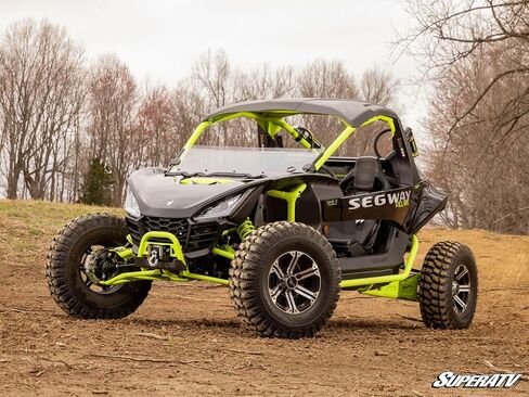 SuperATV Scratch Resistant Half Windshield for Segway Villain, XR Optic Hard Coating, 1/4" Polycarbonate 250x Stronger than Glass, Superior Protection and Sleek Style, USA Made in Saudi Arabia