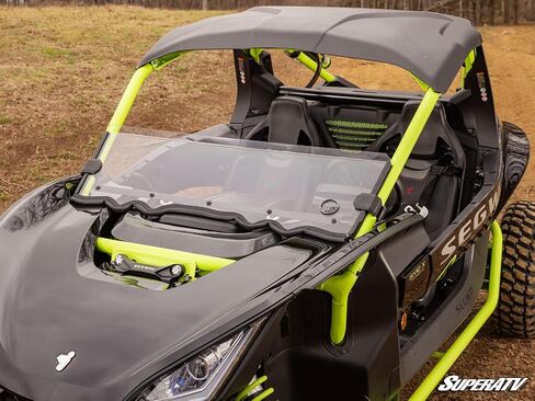 SuperATV Scratch Resistant Half Windshield for Segway Villain, XR Optic Hard Coating, 1/4" Polycarbonate 250x Stronger than Glass, Superior Protection and Sleek Style, USA Made in Saudi Arabia
