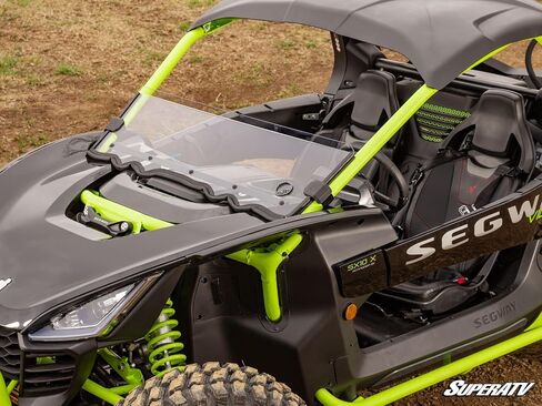 SuperATV Scratch Resistant Half Windshield for Segway Villain, XR Optic Hard Coating, 1/4" Polycarbonate 250x Stronger than Glass, Superior Protection and Sleek Style, USA Made in Saudi Arabia