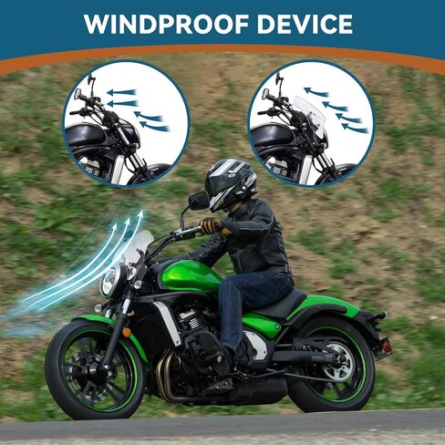 الزجاج الأمامي للدراجات النارية لـ Kawasaki، مقسم الرياح، زجاج أمامي مستدير متوافق مع Kawasaki Vulcan S 650 VN650 Cafe SE 650 2015-2024 (أسود) in Kuwait