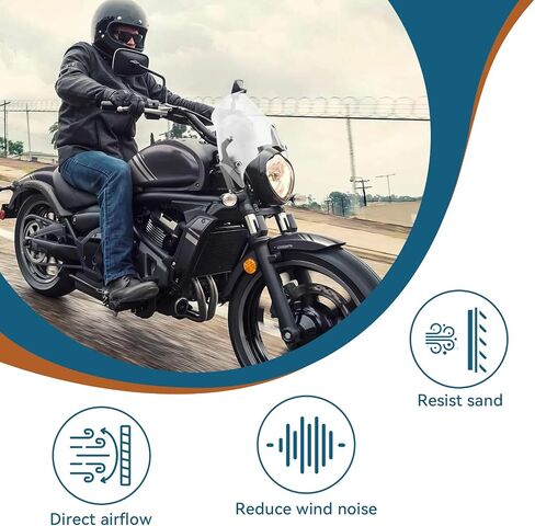 الزجاج الأمامي للدراجات النارية لـ Kawasaki، مقسم الرياح، زجاج أمامي مستدير متوافق مع Kawasaki Vulcan S 650 VN650 Cafe SE 650 2015-2024 (أسود) in Kuwait
