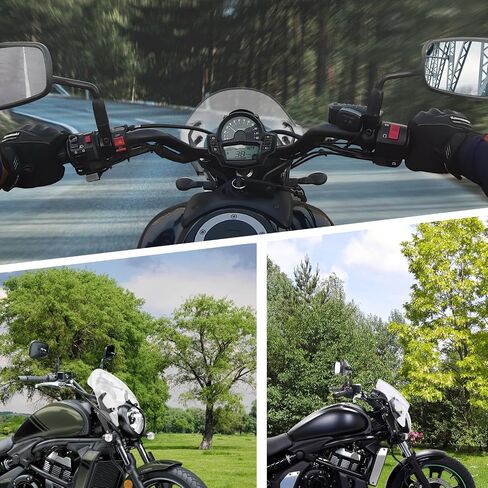 الزجاج الأمامي للدراجات النارية لـ Kawasaki، مقسم الرياح، زجاج أمامي مستدير متوافق مع Kawasaki Vulcan S 650 VN650 Cafe SE 650 2015-2024 (أسود) in Kuwait