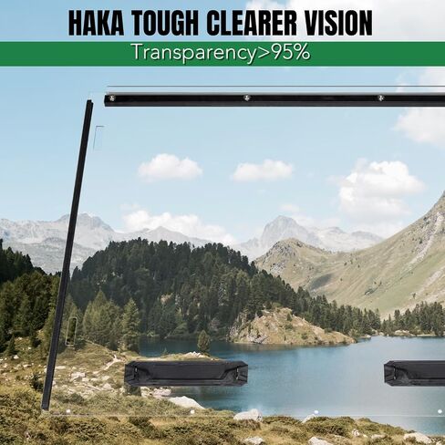 HAKA TOUGH زجاج أمامي بفتحات تهوية كاملة لملحقات Pioneer 520 2015-2025، نافذة بولي كربونات شفافة مطلية بالصلب مع فتحات قابلة للتعديل لـ Pioneer 520 / 500 in Saudi Arabia
