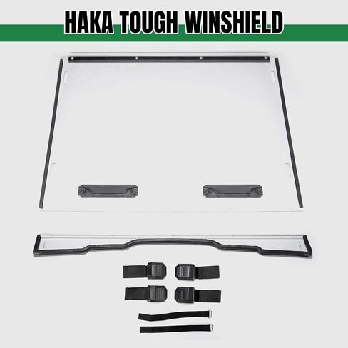 HAKA TOUGH زجاج أمامي بفتحات تهوية كاملة لملحقات Pioneer 520 2015-2025، نافذة بولي كربونات شفافة مطلية بالصلب مع فتحات قابلة للتعديل لـ Pioneer 520 / 500 in Saudi Arabia