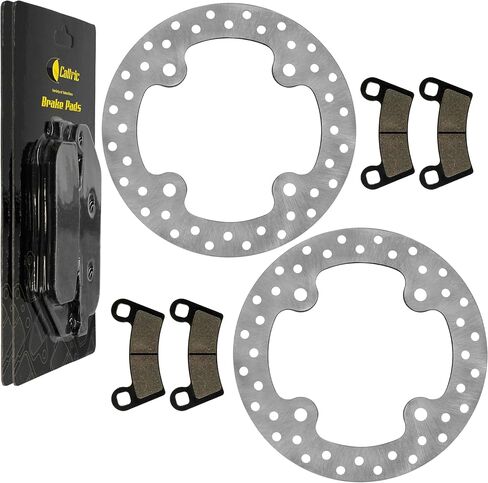 Caltric Front Brake Disc Rotor And Pads Compatible with Polaris Rzr 800 Efi 2008 2009 2010-2014 / RZR S 800 EFI 2009-2014 / RZR 570 EFI 2012-2013 / RZR S 570 2017 in Saudi Arabia