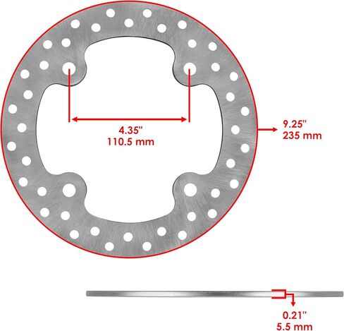 Caltric Front Brake Disc Rotor And Pads Compatible with Polaris Rzr 800 Efi 2008 2009 2010-2014 / RZR S 800 EFI 2009-2014 / RZR 570 EFI 2012-2013 / RZR S 570 2017 in Saudi Arabia
