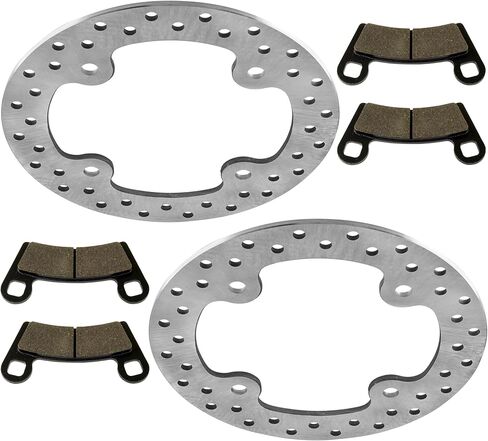 Caltric Front Brake Disc Rotor And Pads Compatible with Polaris Rzr 800 Efi 2008 2009 2010-2014 / RZR S 800 EFI 2009-2014 / RZR 570 EFI 2012-2013 / RZR S 570 2017 in Saudi Arabia