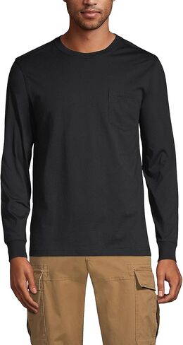 Lands' End Men's Super-T Long Sleeve T-Shirt with Pocket in Saudi Arabia