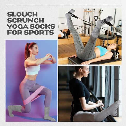 Sintege Ruffle Slouch Socks with Grips 80s Neon Women Socks for Pilates Yoga 80s 90s Halloween Christmas Costume in Saudi Arabia