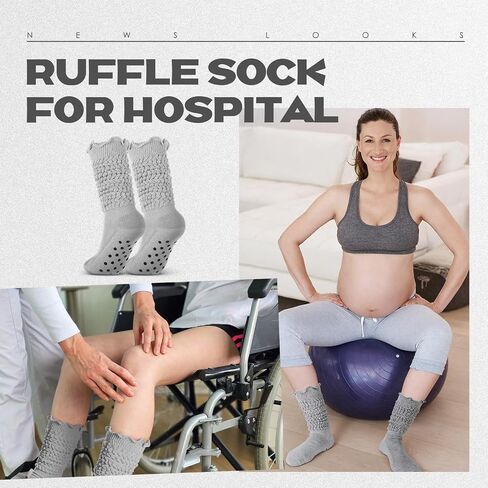 Sintege Ruffle Slouch Socks with Grips 80s Neon Women Socks for Pilates Yoga 80s 90s Halloween Christmas Costume in Saudi Arabia