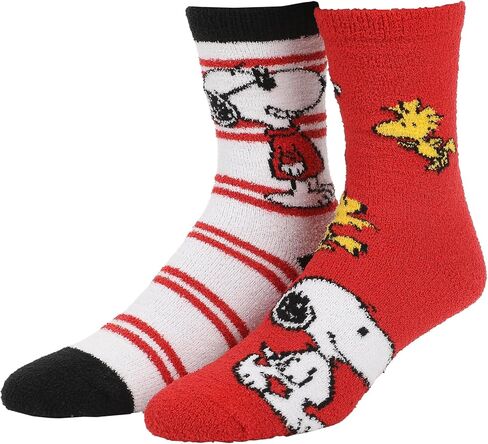 Bioworld Peanuts Snoopy and Woodstock Womens Chenille Crew Socks in Saudi Arabia
