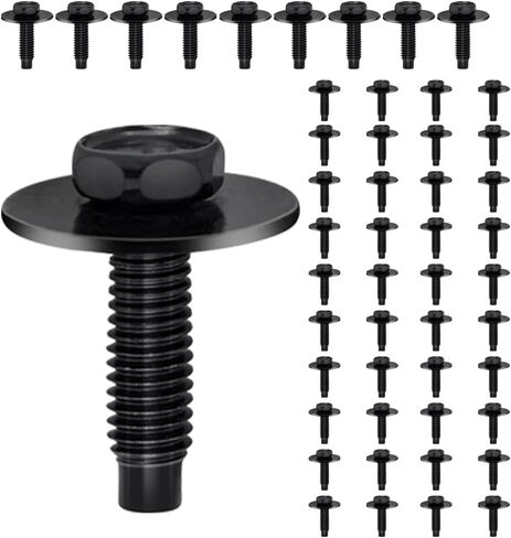 50pcs M6-1.0 Hex Head Body Bolts Bumper Fender Splash Shield Under Cover Hood,m6 Bolt,hex Bolts,10mm Bolt,20mm Washer in Kuwait
