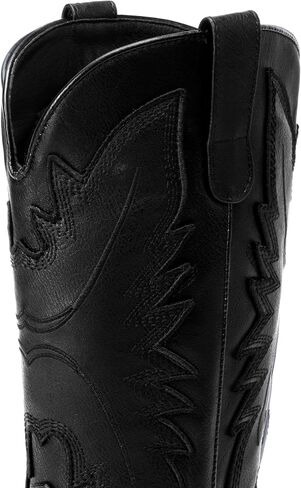 DREAM PAIRS Cowboy Boots for Women Cowgirl Western Mid Calf Boots Snip Toe Embroidered Stitched Low Chunky Heel Pull On Fashion Boots in Saudi Arabia
