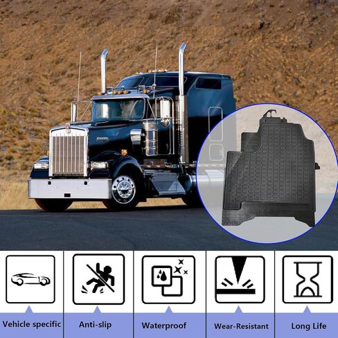 Floor Mat Liner Fit for 2018-2023 Freightliner Cascadia 116 & 126 with Automatic or Manual Transmission, Black in Saudi Arabia