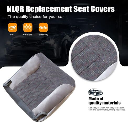 NLQR Front Passenger Side Bottom Cloth Seat Cover Replacement Compatible with Dodge Ram 1500 2500 3500 1994 1995 1996 1997 Medium Quartz Gray #D5 or C3 in Saudi Arabia