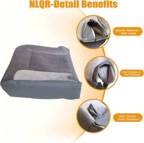 NLQR Front Passenger Side Bottom Cloth Seat Cover Replacement Compatible with Dodge Ram 1500 2500 3500 1994 1995 1996 1997 Medium Quartz Gray #D5 or C3 in Saudi Arabia