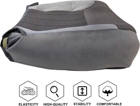 NLQR Front Passenger Side Bottom Cloth Seat Cover Replacement Compatible with Dodge Ram 1500 2500 3500 1994 1995 1996 1997 Medium Quartz Gray #D5 or C3 in Saudi Arabia