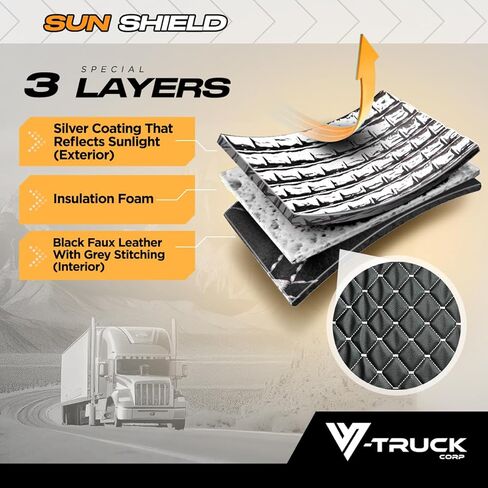 Sun Shield 3-Layer Insulated Blackout Window Cover FITS Peterbilt 386 388 389 in Saudi Arabia