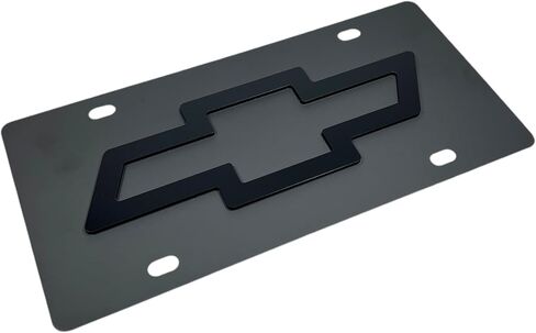 Bowtie Logo License Plate for Chevy (Black) in Saudi Arabia