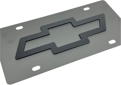 Bowtie Logo License Plate for Chevy (Black) in Saudi Arabia