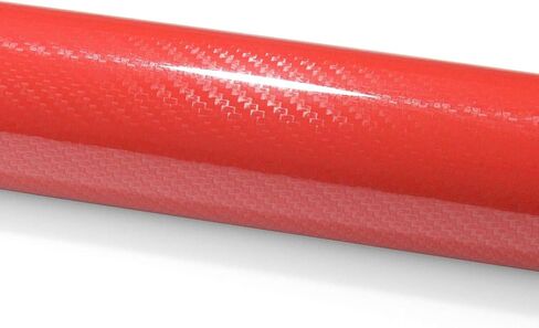 24"x60" (2FTx5FT) 5D Carbon Fiber Textured Red High Gloss Vinyl Wrap Auto Car Sticker Decal Film Sheet Bubble Free Air Release Technology with Tool Kit in Saudi Arabia