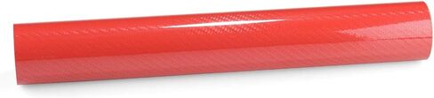 24"x60" (2FTx5FT) 5D Carbon Fiber Textured Red High Gloss Vinyl Wrap Auto Car Sticker Decal Film Sheet Bubble Free Air Release Technology with Tool Kit in Saudi Arabia