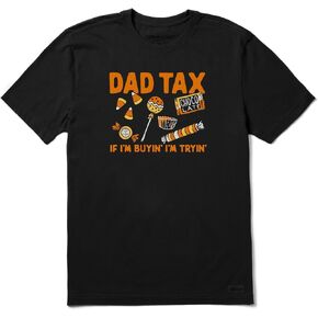 الحياة جيدة. تي شيرت رجالي بأكمام قصيرة من Dad Tax Halloween Crusher، باللون الأسود الباهت in Kuwait